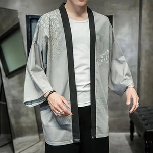 Mens Gray Kimono Jacket 'Minegishi'