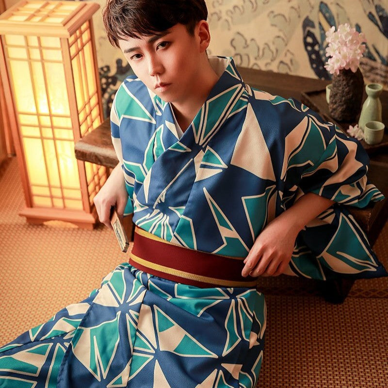Mens Kimono Geometric Pattern 'Yotei'