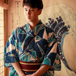 Load image into Gallery viewer, Mens Kimono Geometric Pattern &#39;Yotei&#39;
