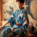 Load image into Gallery viewer, Mens Kimono Geometric Pattern &#39;Yotei&#39;
