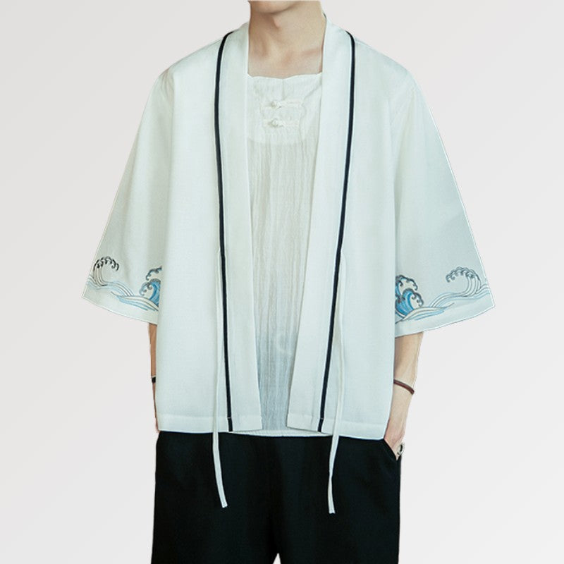 Mens White Kimono Jacket 'Takahashi'