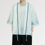 Load image into Gallery viewer, Mens White Kimono Jacket &#39;Takahashi&#39;
