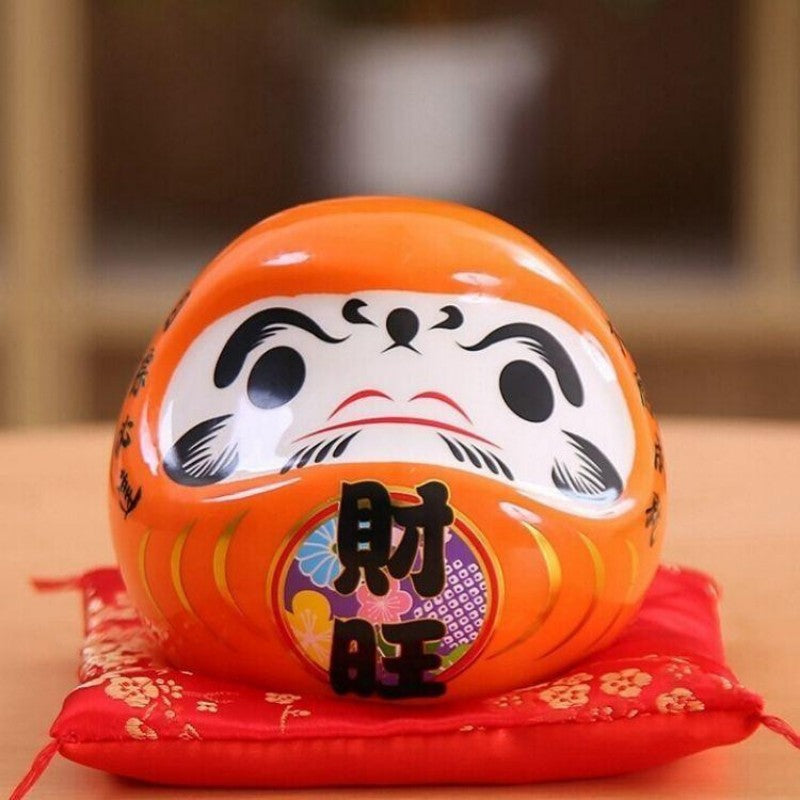 Orange Daruma Moneybox