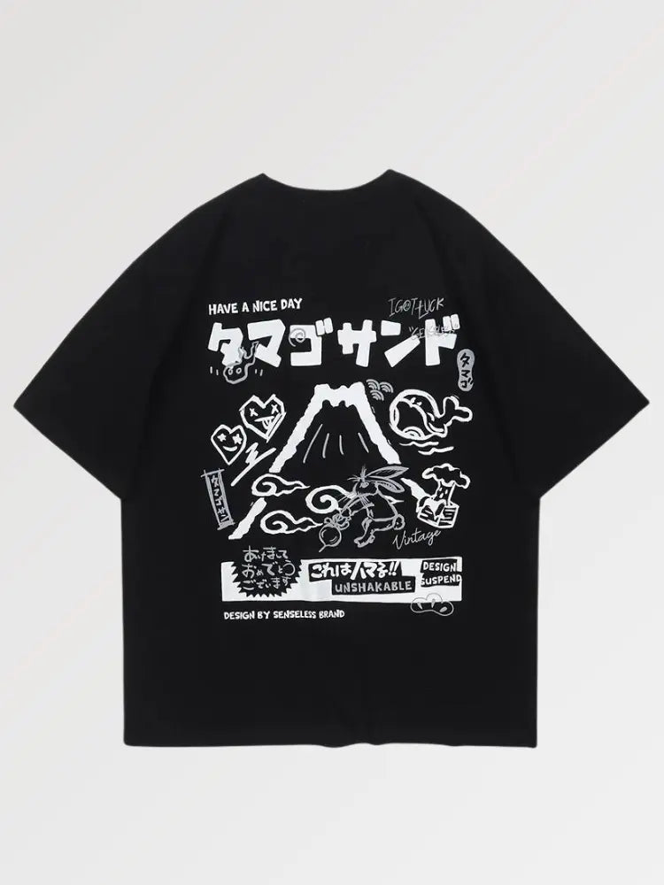 Oversized Shirt Japanese Script 'Yama'