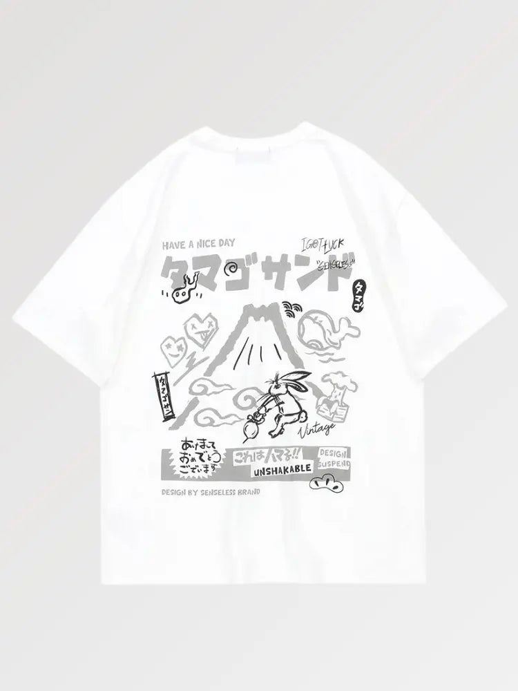 Oversized Shirt Japanese Script 'Yama'