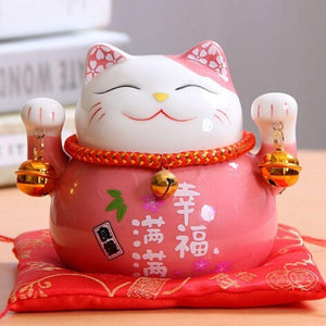 Pink Maneki-Neko Money Box