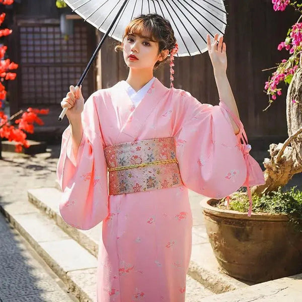 Pink Floral Japanese Kimono Pink Floral Japanese Kimono