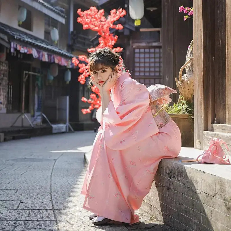 Pink Traditional Kimono for Women 'Tateshina' S