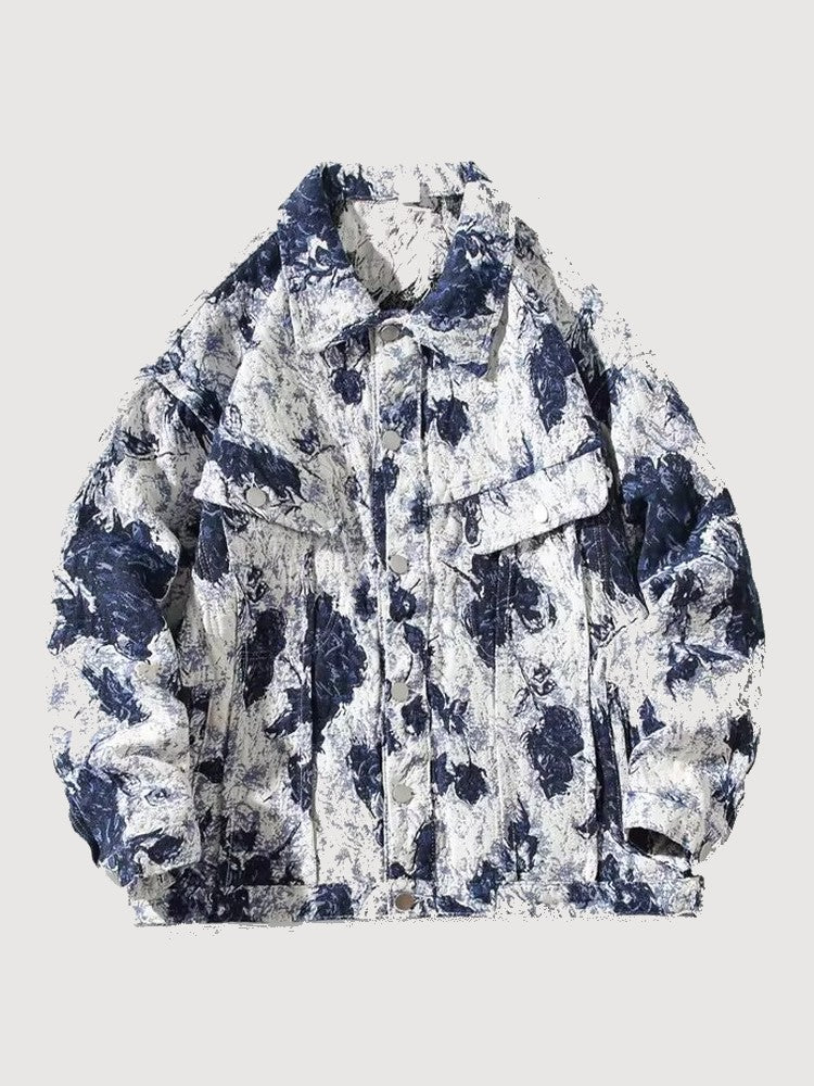 Printed Pattern Denim Jacket 'Ito'