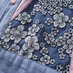 Load image into Gallery viewer, Purple Denim Jacket Floral Patterns &#39;Teppei&#39;
