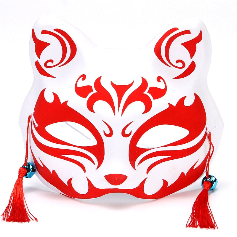 Red and White Kitsune Mask 'Josei'