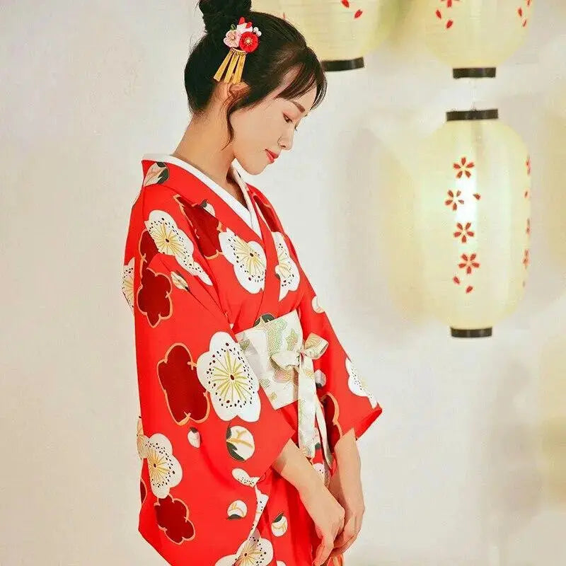 Red Japanese Kimono for Women 'Nanao'