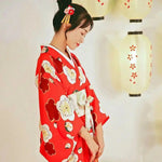 Load image into Gallery viewer, Red Japanese Kimono for Women &#39;Nanao&#39;
