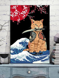 Rising Sun Painting 'Neko Kanagawa'