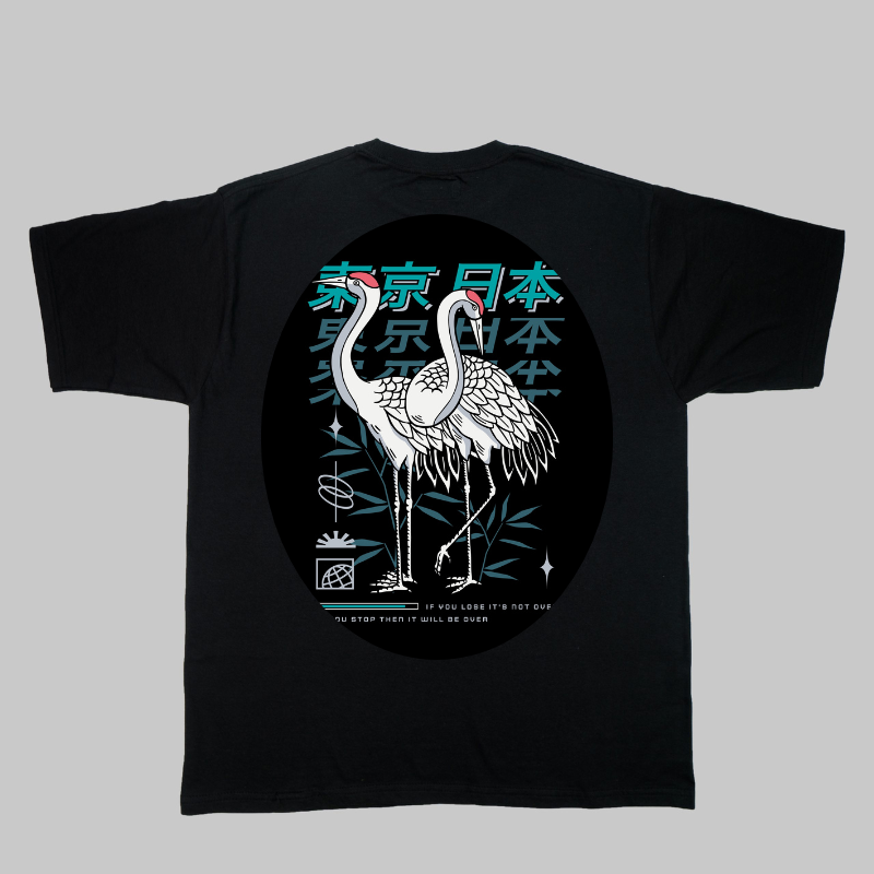 T-Shirt Japanese Cranes