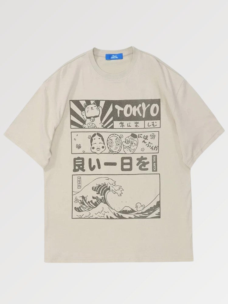 T-shirt with Japanese Pattern 'Dento'