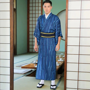 Traditional Blue Mens Kimono 'Odaigahara'