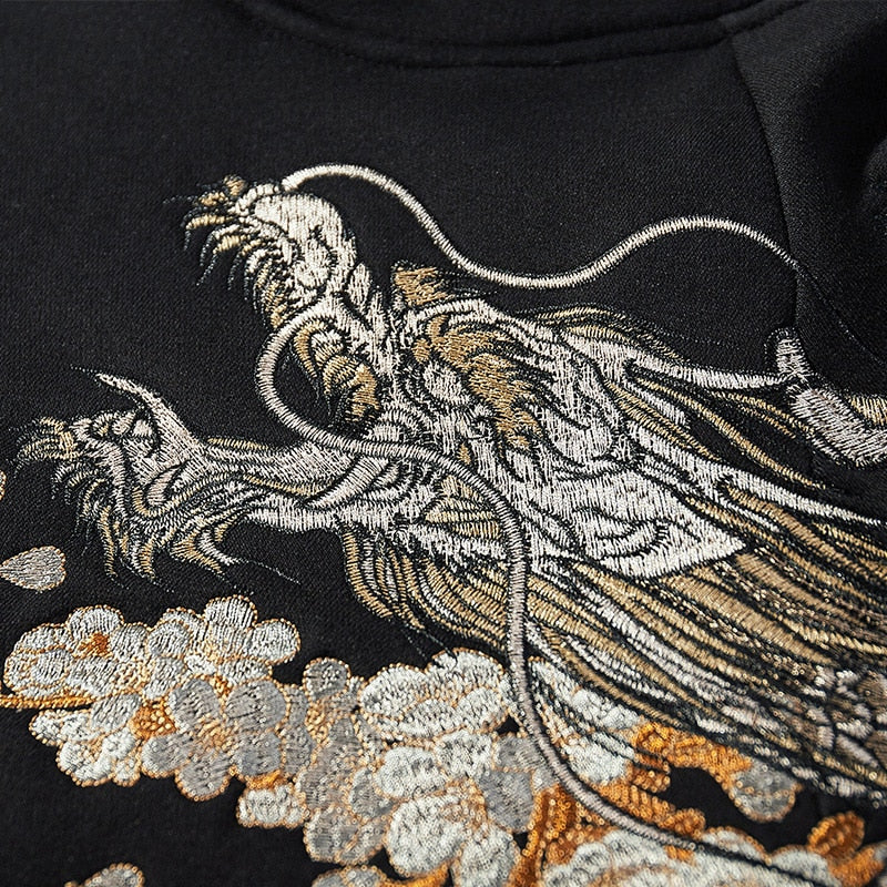 Traditional Japanese Embroidered Hoodie 'Tsukaimasu'
