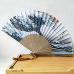 Load image into Gallery viewer, Traditional Japanese Fan &#39;Kanagawa Wave&#39;
