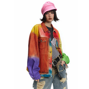 Colorful Denim Jacket 'Harajuku'