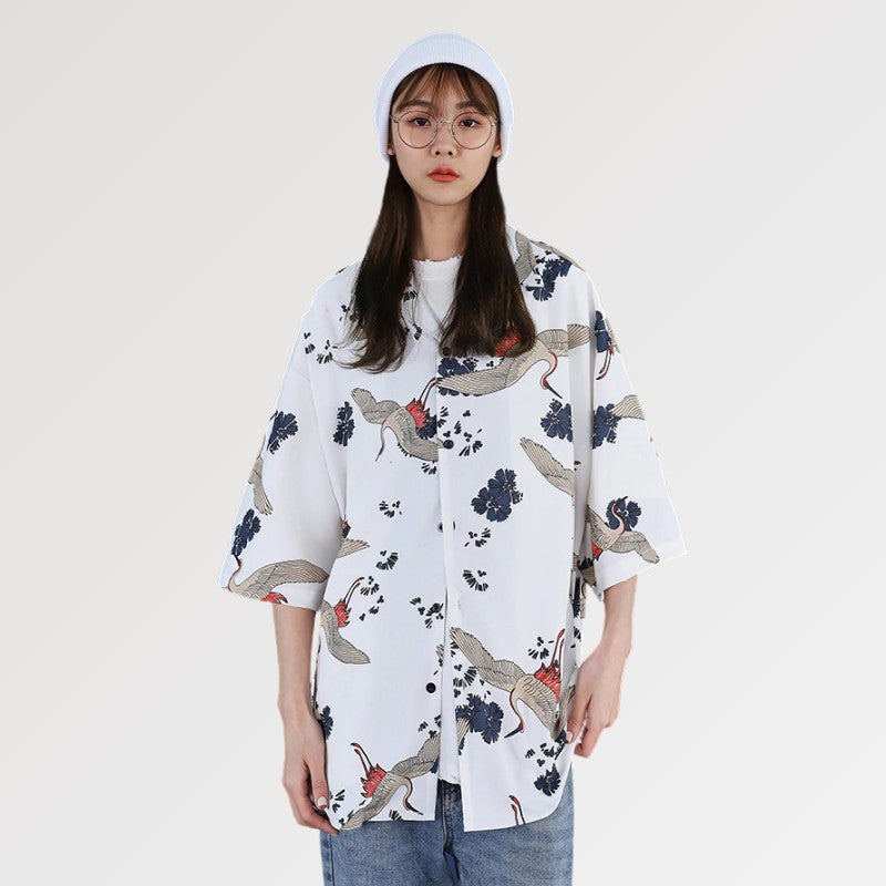White Kimono Jacket for Women 'Oya Gacha'