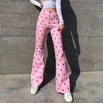 Load image into Gallery viewer, Women&#39;s Pink Heart Print Pants &#39;Kurashiki&#39;
