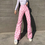 Load image into Gallery viewer, Women&#39;s Pink Heart Print Pants &#39;Kurashiki&#39;
