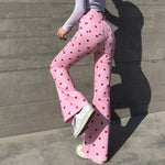 Load image into Gallery viewer, Women&#39;s Pink Heart Print Pants &#39;Kurashiki&#39;
