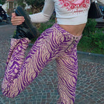 Load image into Gallery viewer, Women&#39;s Purple Stripe Pants &#39;Shimauma&#39;
