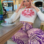 Load image into Gallery viewer, Women&#39;s Purple Stripe Pants &#39;Shimauma&#39;
