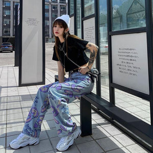 Women's Rabbit Print Jeans 'Ichikawa'