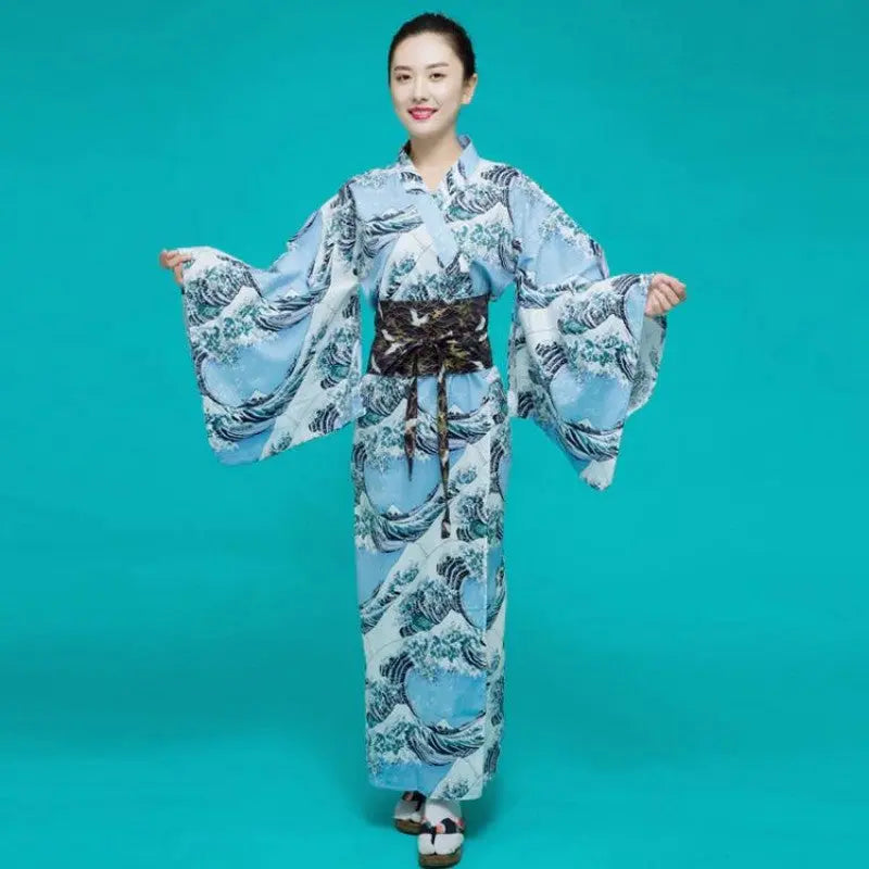 Women's Kanagawa Wave Kimono 'Ninohe'