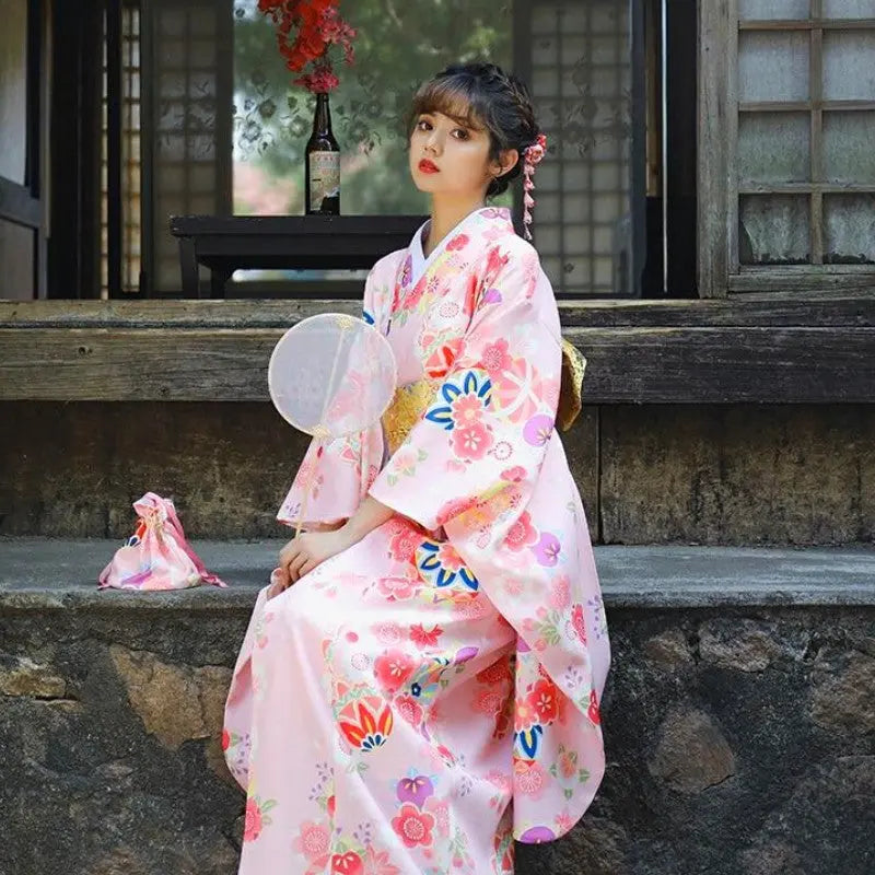 Women's Pink Japanese Kimono 'Ichinoseki'