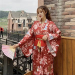 Load image into Gallery viewer, Women&#39;s Red Traditional Kimono &#39;Toride&#39;
