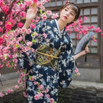 Load image into Gallery viewer, Women&#39;s Traditional Blue Kimono &#39;Sannosawa&#39;
