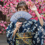 Load image into Gallery viewer, Women&#39;s Traditional Blue Kimono &#39;Sannosawa&#39;
