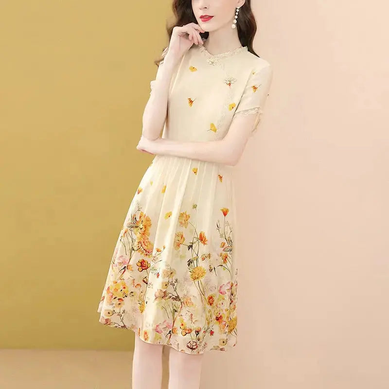 Yellow Floral Dress 'Takahashi'