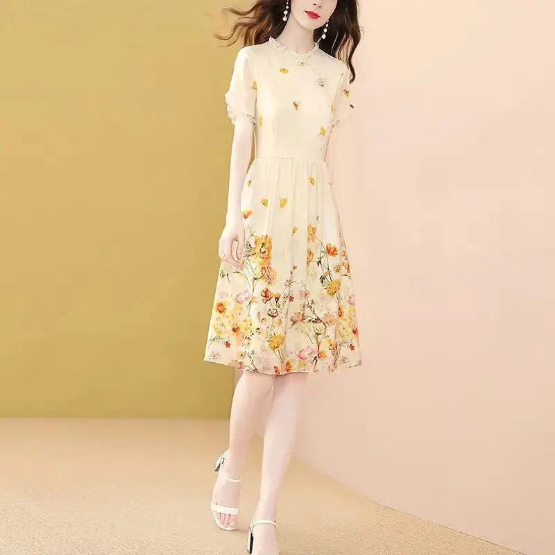 Yellow Floral Dress 'Takahashi'