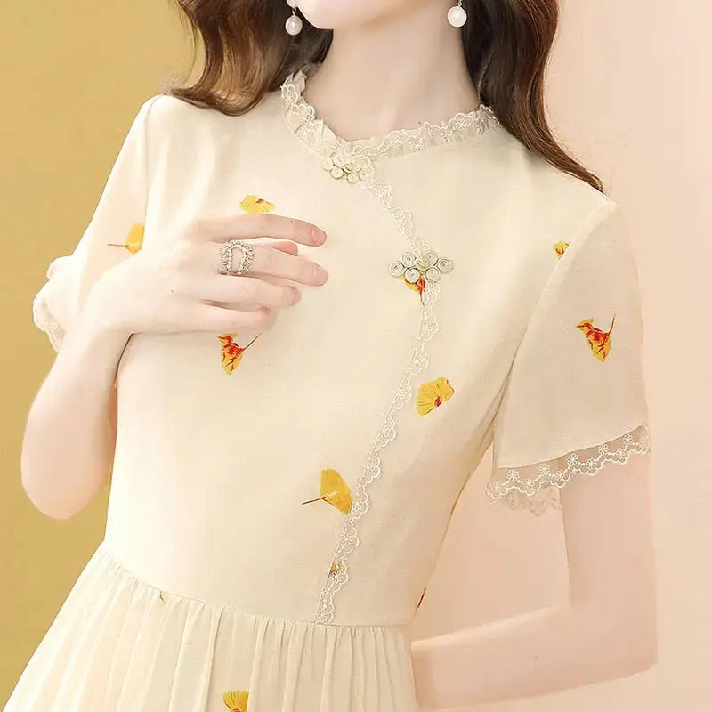 Yellow Floral Dress 'Takahashi'