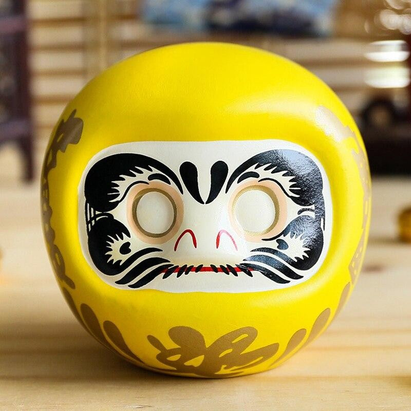 Yellow Traditional Daruma Moneybox